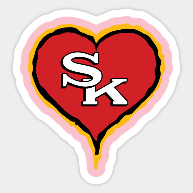 Swift Kelce Chief Heart Sticker by BRAVOMAXXX